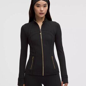 lululemon Define Jacket - size 10 black/gold with laser cut panels